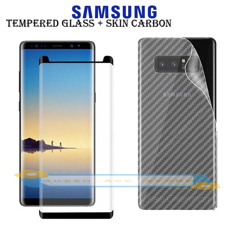 Kính Cường Lực Bảo Vệ Mặt Sau 2 Trong 1 Chống Trầy 360 Độ Cho Samsung Note 8