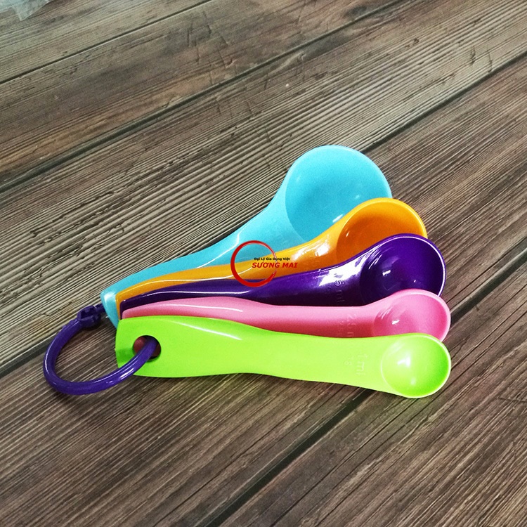 [Giá Sỉ] Bộ thìa đong, muỗng đong nhà bếp 5 món (set 5 cái), thìa đo lường, định lượng bột, sữa, gia vị bằng nhựa