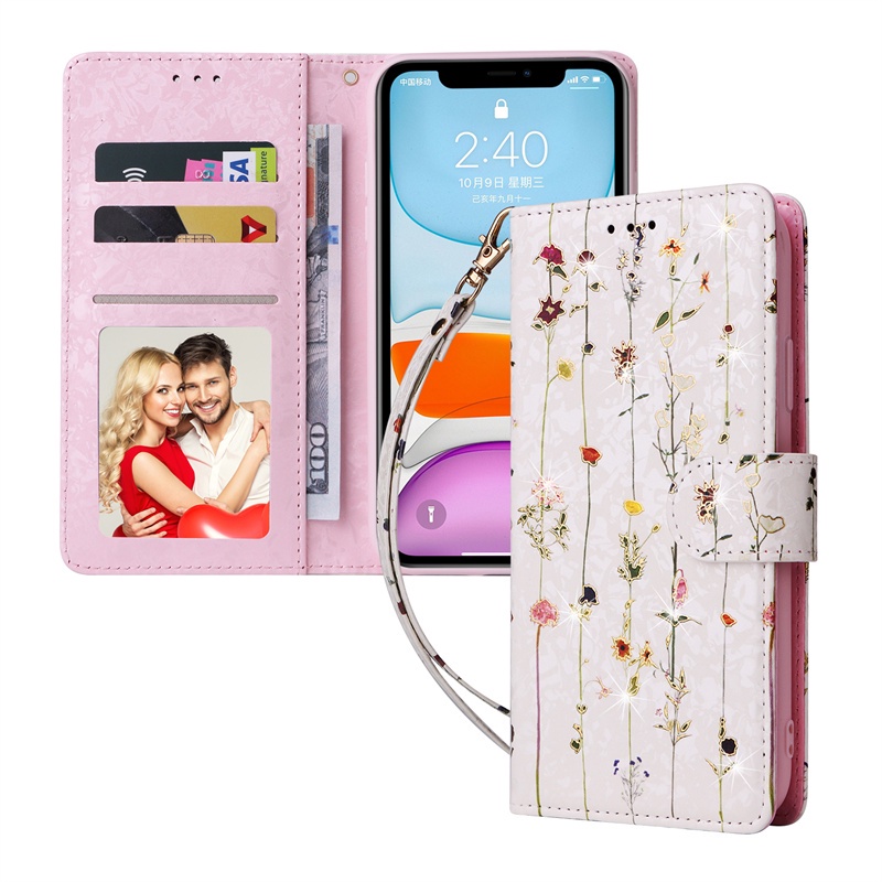 Sang Trọng Bao Da Điện Thoại pu Hình Hoa Và Bướm Cho iphone 14 pro 13 11 13 mini xr xs max x xs 13 pro Ốp