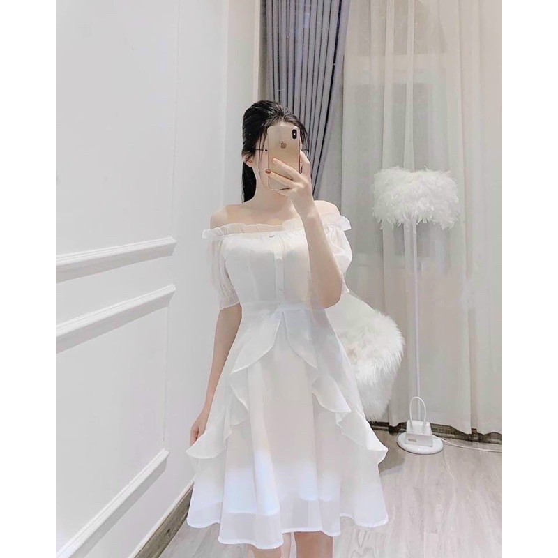[ VT07 ] VÁY TK TRỄ VAI VIỀN BÈO