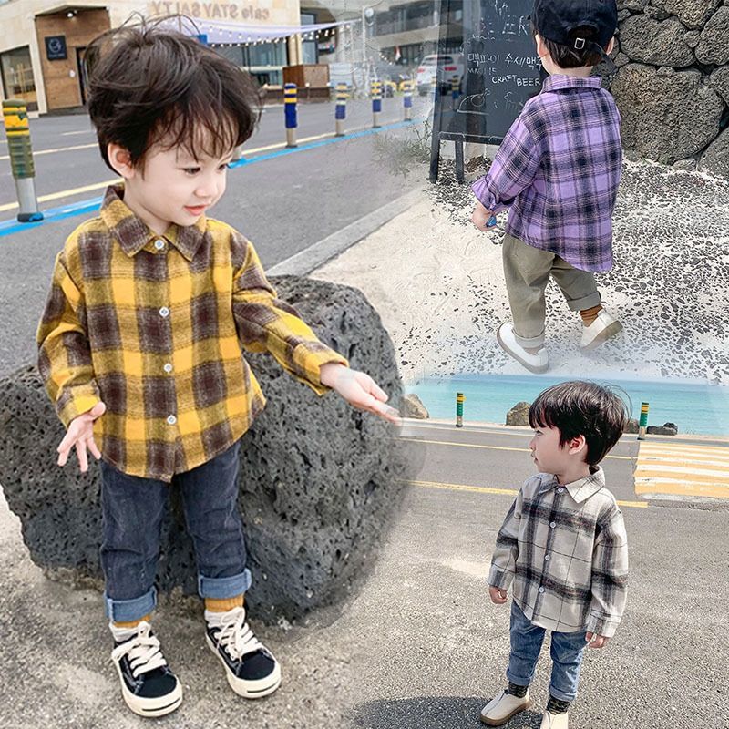 Áo sơ mi dài tay thiết kế thời trang dành cho bé trai