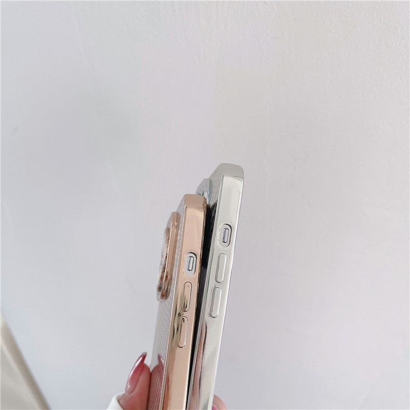 Ốp Điện Thoại Sợi Carbon Mạ Điện Kèm Miếng Dán Bảo Vệ Camera Cho iPhone 13 12 11 Pro Max X XR XS Max SE 2022 7 8 Plus