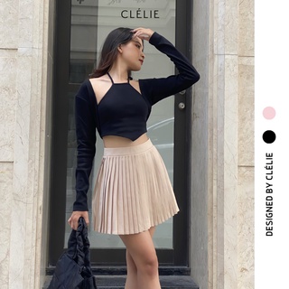 Áo crop-top cổ yếm trơn | SOYA CROP -TOP - CLÉLIE