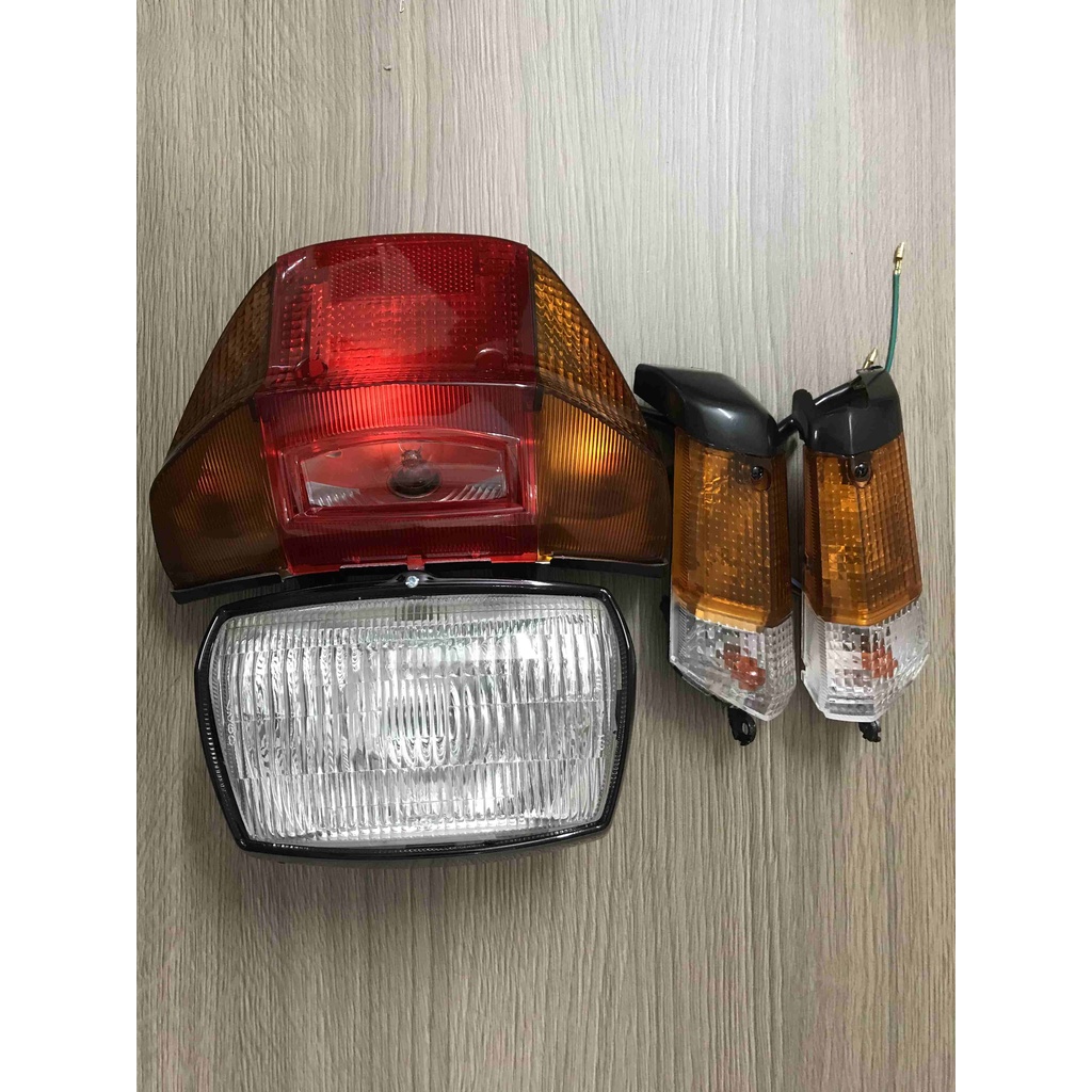 Pha đèn Dream thái củ hậu củ xinhan 3 món đủ đuôi bóng vành đèn sắt bộ pha đèn củ hậu củ xi nhan honda dream cao cấp