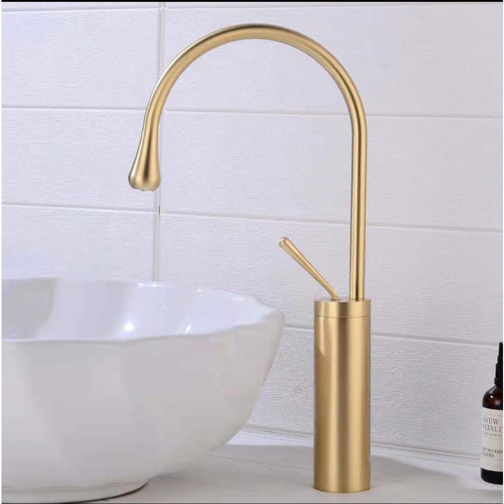 Vòi lavabo nóng lạnh chất liệu Đồng cao cấp, vòi thiên nga cao cấp