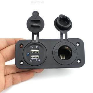 Tẩu sạc hai cổng usb 12v tích hợp bật lửa thuốc lá