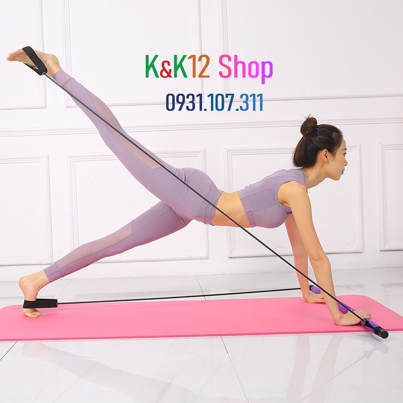 [ Độc quyền] Thanh tập yoga. Thanh tập cơ Mông Đùi pilates bar Topbody có dây kháng lực dụng cụ tập toàn thân.