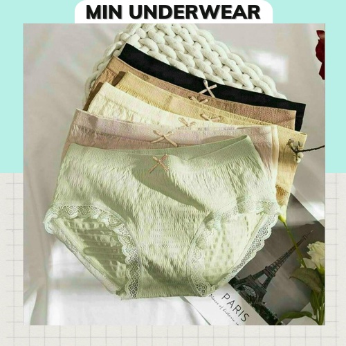 Quần Lót Nữ Cotton Nhún Dễ Thương Min Underwear 37088