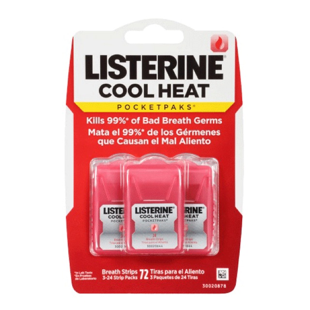 Miếng Ngậm Thơm Miệng Listerine Pocketpaks – Loại 3 vỉ X 24 Miếng