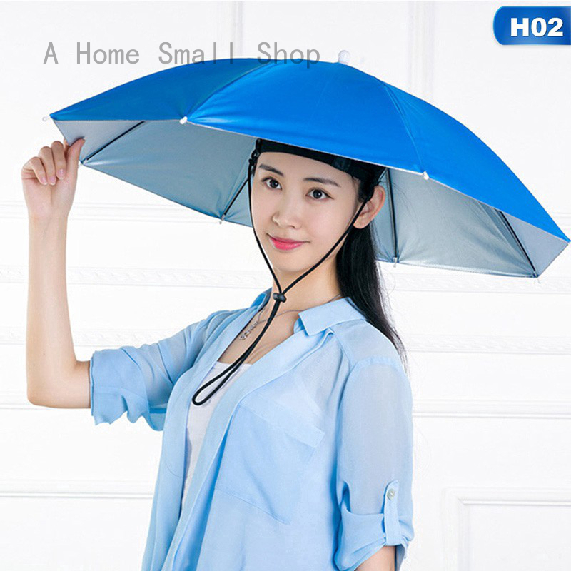 Mũ dù chống nắng chống tia uv đội đầu thiết kế nhỏ gọn thông dụng dùng khi đi câu cá / đi mưa ngoài trời