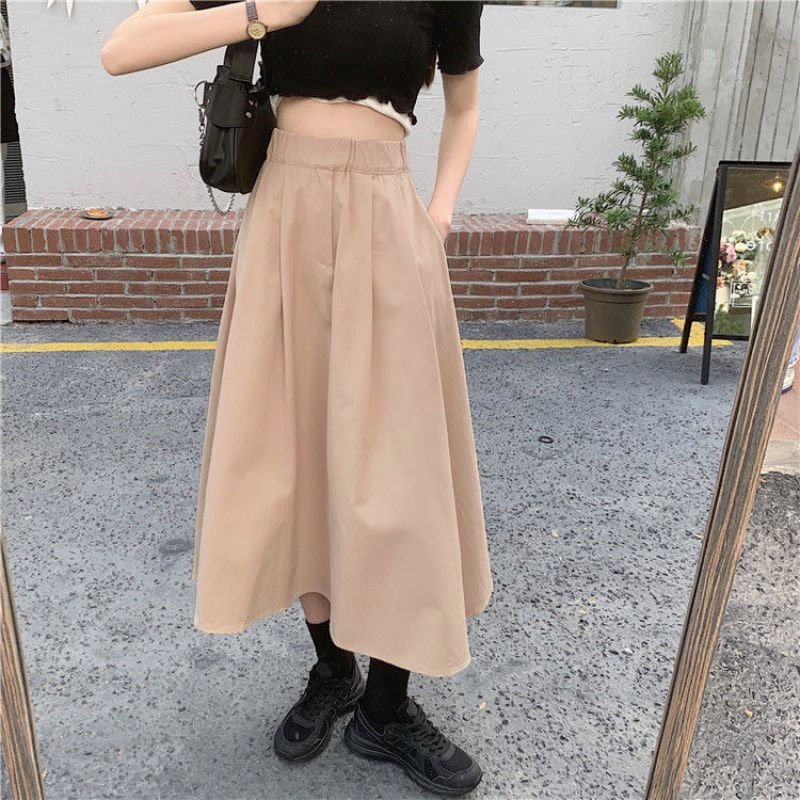 Chân váy dài kaki dạng xòe phong cách hàn quốc , Váy chất liệu kaki dài + lớp lót trong mặc rất xinh xắn , Ms 7