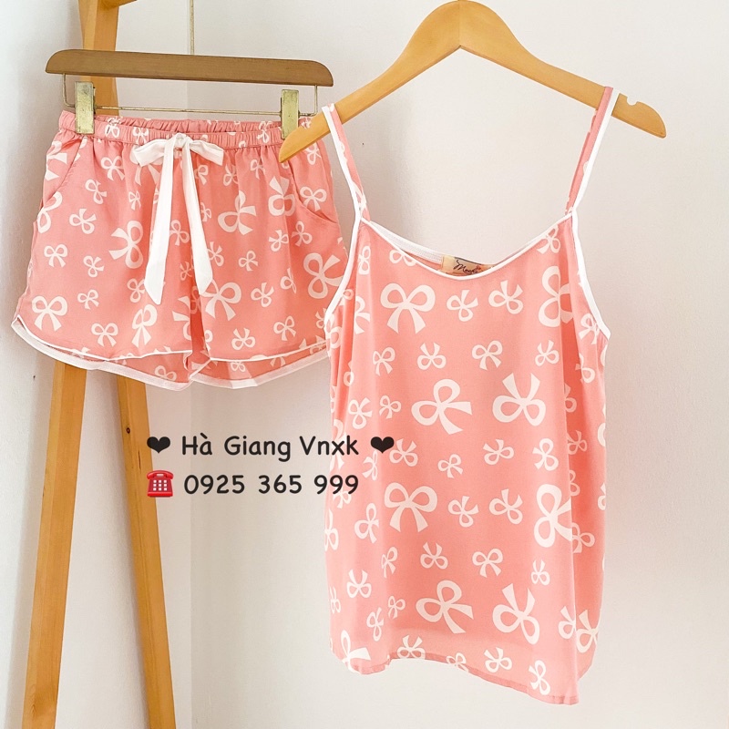 Bộ lụa hai dây 𝗠𝗼𝗰𝗵𝗶, bộ ngủ hai dây 𝗛𝗮̀ 𝗚𝗶𝗮𝗻𝗴 𝘃𝗻𝘅𝗸