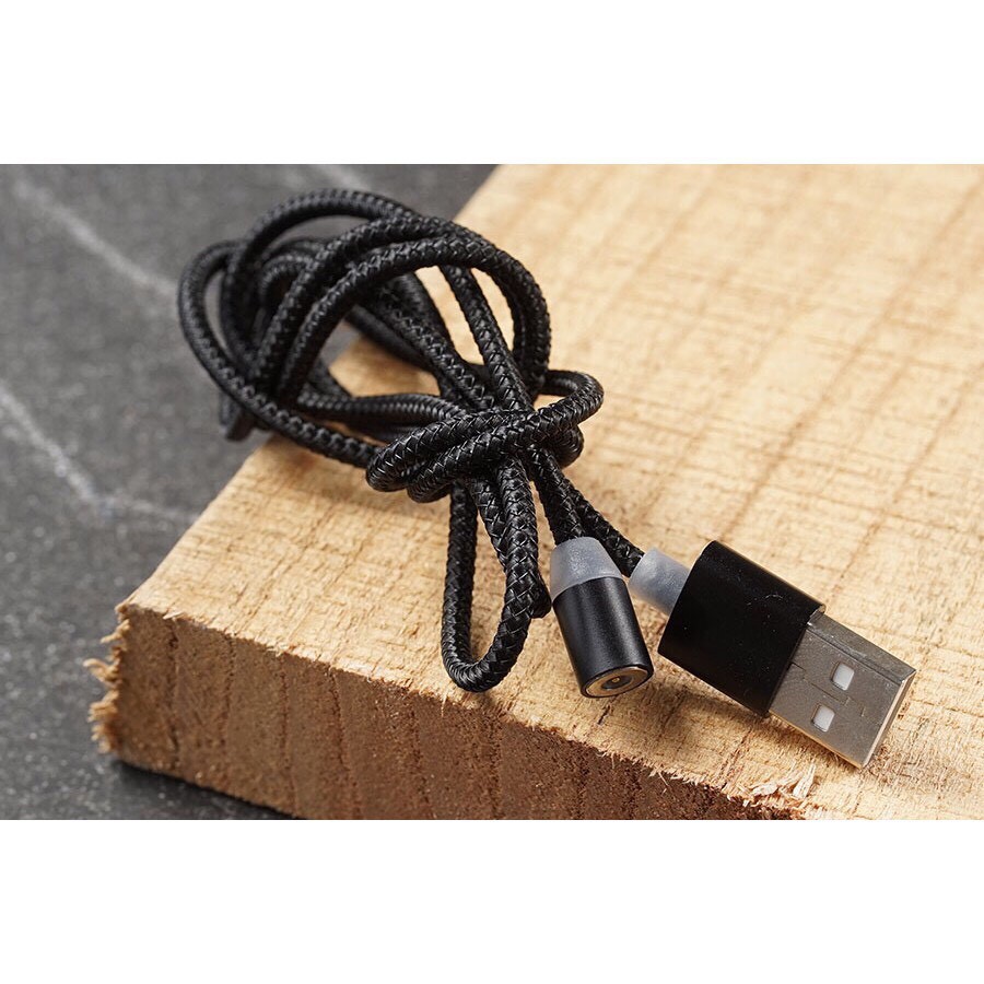 DÂY CÁP SẠC (1 mét) NAM CHÂM 3 ĐẦU IPHONE ANDROID TYPE-C XOAY 360 ĐỘ DÂY DÙ CÓ LED CAO CẤP