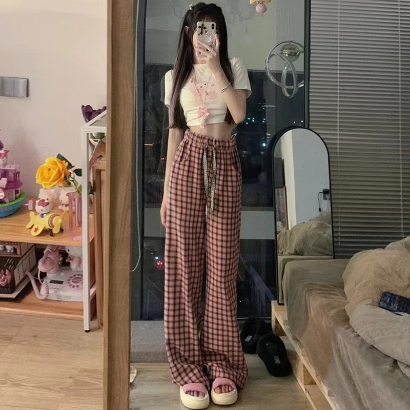 NRVP Quần Thể Thao Nữ Ống Rộng Phong Cách Đường Phố Hàn Quốc Mới