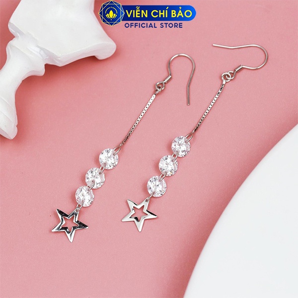 Bông tai bạc nữ ngôi sao chất liệu bạc 925 thời trang phụ kiện trang sức nữ thương hiệu Viễn Chí Bảo B400062