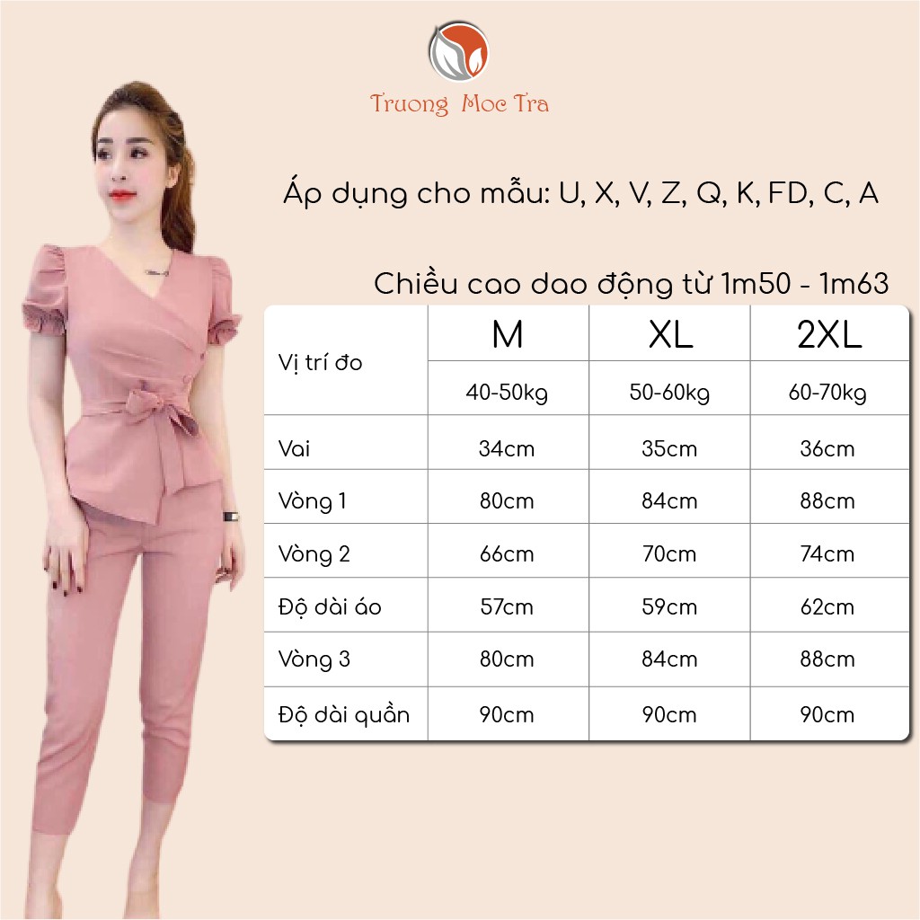 Đồ Bộ Cát Hàn Nữ Tay Bồng Eo Thắt Nơ Thanh Lịch Cho Nữ Đi Làm, Đi Chơi | BigBuy360 - bigbuy360.vn