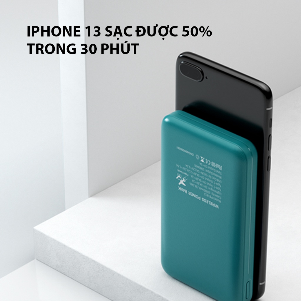 Pin Dự Phòng Không Dây Tự Tính 10000 mAh VIVAN VPB-W12 Output Chuẩn QC3.0 PD