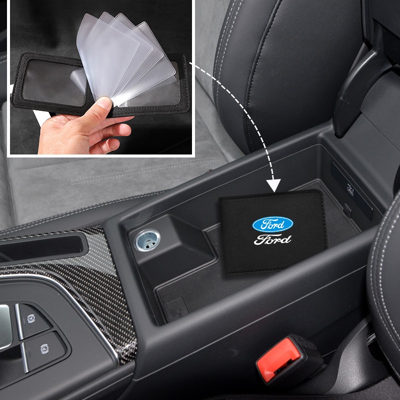 1 Vỏ Da Đựng Bằng Lái Xe Hơi Có Logo Màu Đen Cho Ford Focus Fiesta EcoSport Fusport