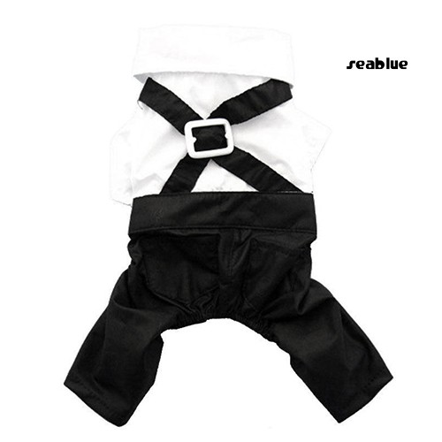 Bộ Đồ Hóa Trang Cho Cún Cưng Phối Dây Đai Và Thắt Nơ Màu Đen Trắng Dễ Thương