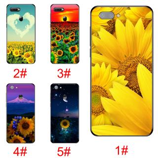 Ốp Điện Thoại Tpu Dẻo Kim Tuyến Gắn Hoa Cúc Hướng Dương Cho OPPO A9 A5 A3s A39 A57 A83 A1 F5 F7 A73 F9 A7
