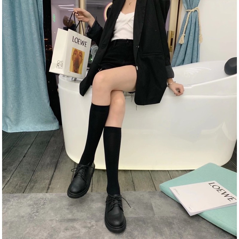 CÓ SẴN ẢNH THẬT Giày Oxford nữ da mềm đế bằng, oxfords mũi tròn màu đen trơn fullbox Hà Nội | BigBuy360 - bigbuy360.vn