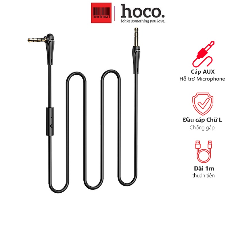 Cáp chuyển đổi âm thanh kết nối audio 3.5mm Hoco upa15 - cáp âm thanh hỗ trợ mic đàm thoại