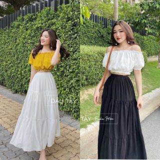 SET ÁO VÁY MAXI KATE LỤA - ĐẦM MAXI ĐI BIỂN