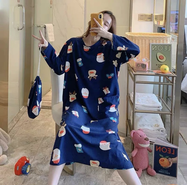 Váy ngủ dài tay (note màu vs size) | BigBuy360 - bigbuy360.vn