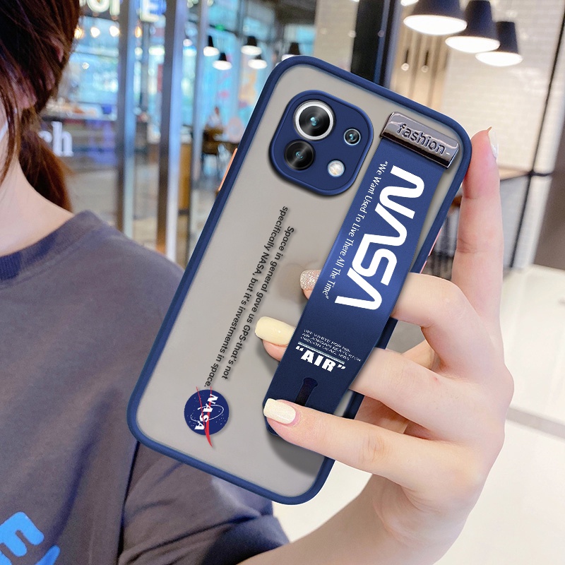 (Có Dây Đeo Cổ Tay) Xiaomi Mi 11 11 Lite 4G / 5G ​Ốp Điện Thoại Cạnh Mềm Siêu Mỏng Chống Sốc Bảo Vệ Ống Kính Họa Tiết NASA