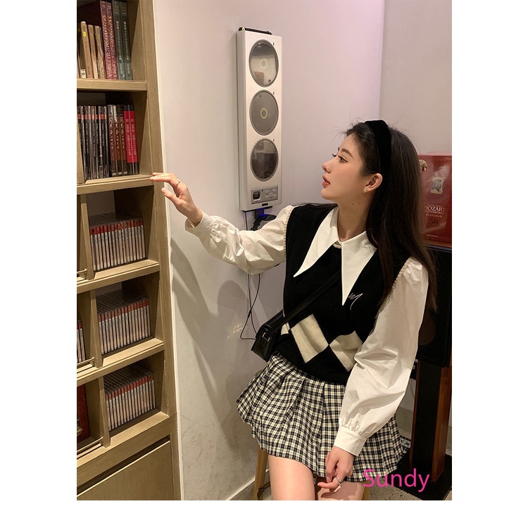 Áo Sơ Mi Tay Dài Phồng Dáng Rộng Thời Trang Mùa Thu Phong Cách Vintage Dành Cho Nữ