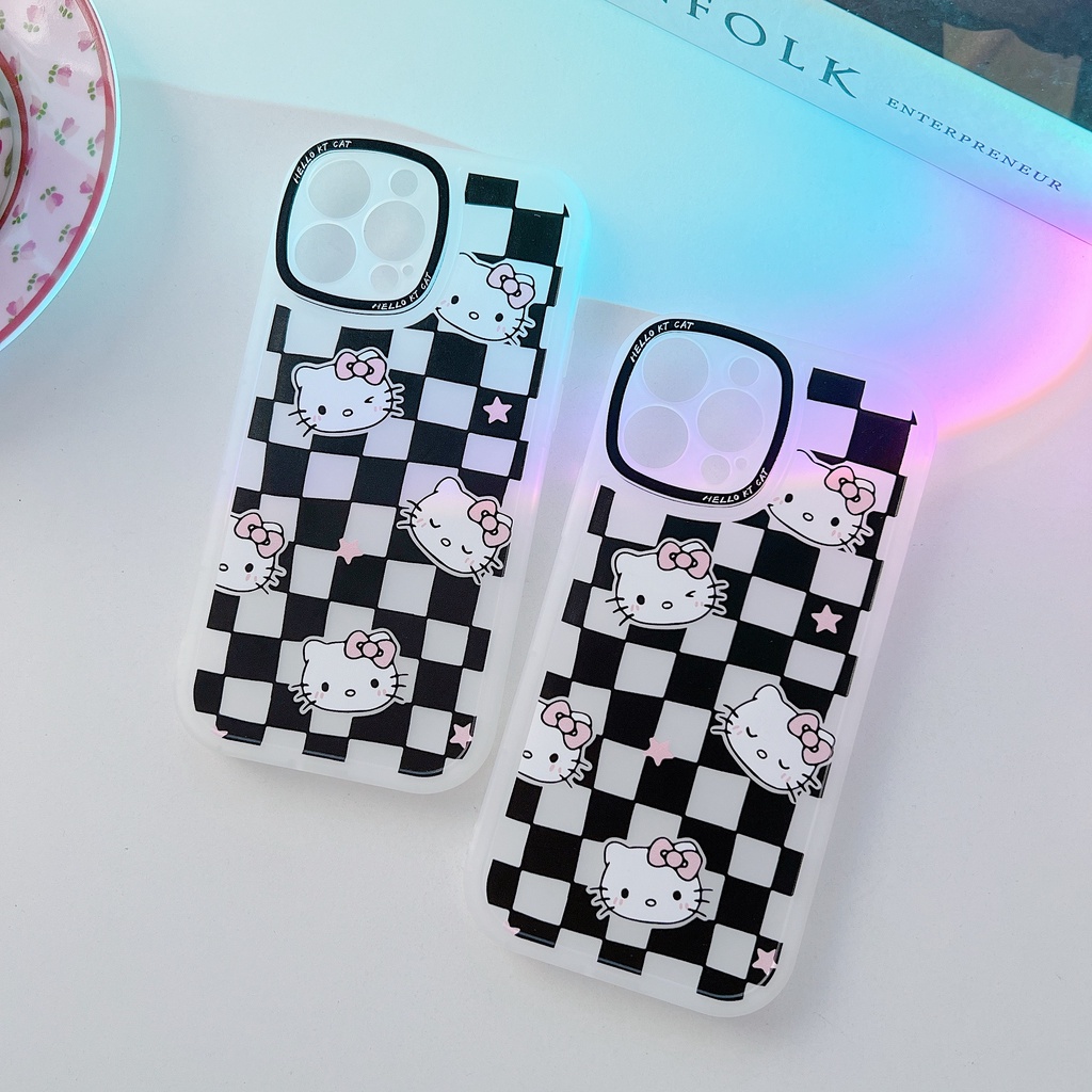 Ốp Điện Thoại Mềm In Hình Mèo KT Trắng Đen Cho iphone 13 12 11 pro max XS max 7 8 plus 6S 6 plus XR X 13-6