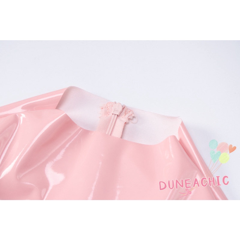 Đầm DUNEA da PU màu trơn xẻ tà quyến rũ cho nữ