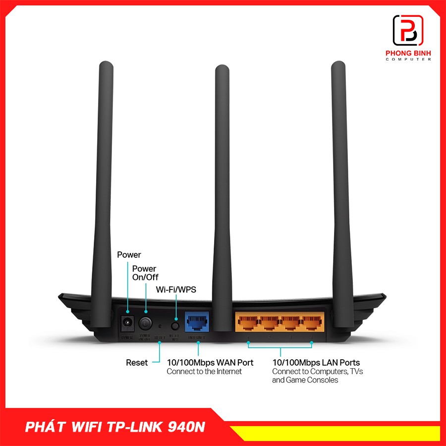 Phát wifi TP-LINK TL-WR940N tốc độ cao 450Mbps