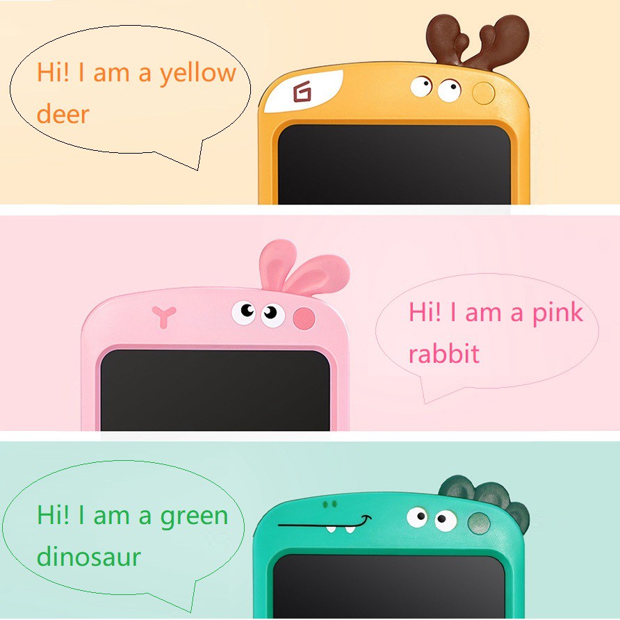 Bảng viết/vẽ điện tử thông minh tự xóa màn hình LCD 8.5"/10.5" cho bé Writing Tablet Cute Rabbit Dinosaur Multicolor