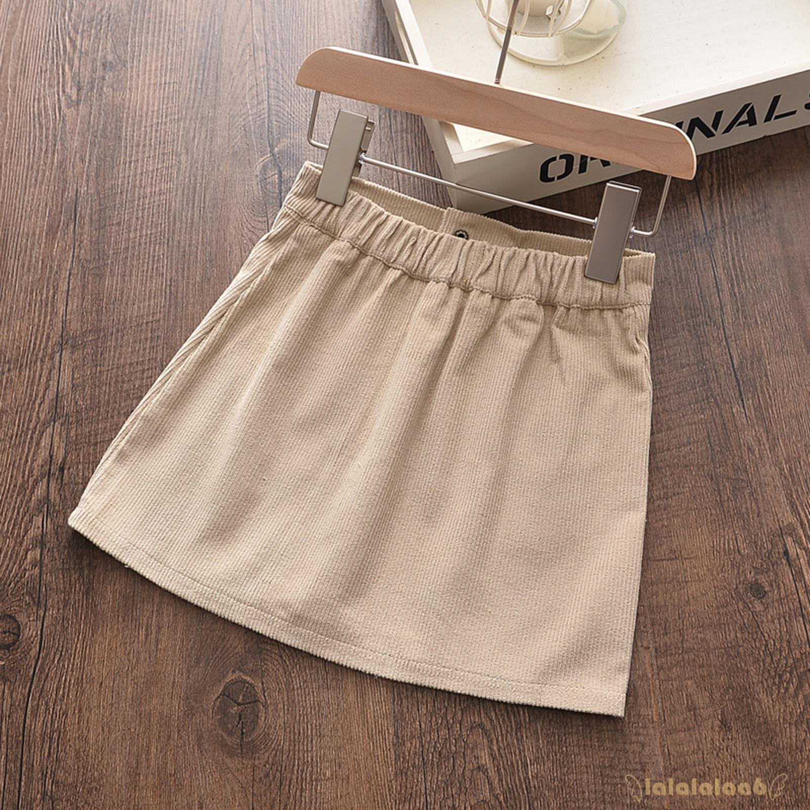 ◕ω◕Girls Corduroy Versatile Buttock Wrapping Half Length Skirt