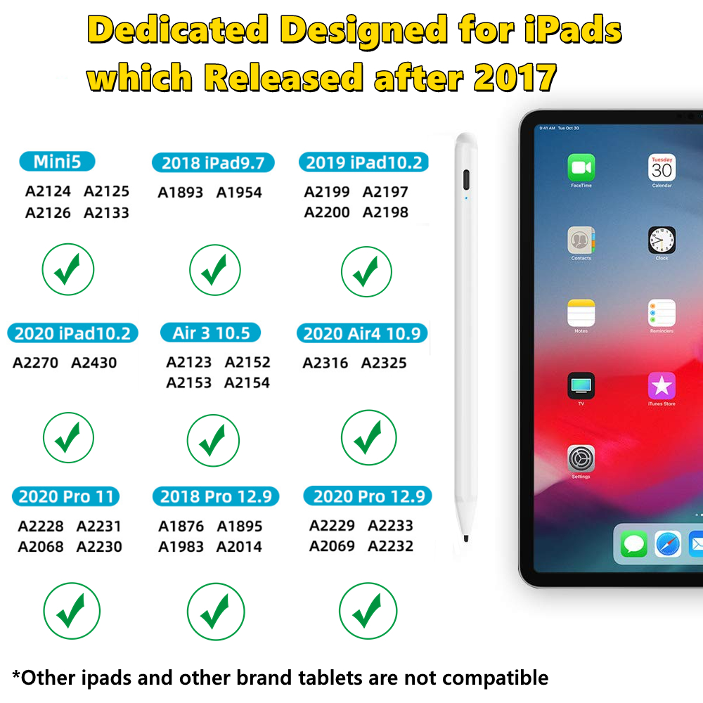 Bút Cảm Ứng Từ Tính Có Thể Sạc Lại Cho iPad iPad 10.2 iPad 7/8/9 Air 4 Pro 12.9 Pro 11