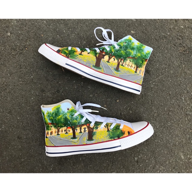 Giày vẽ tay cv custom ảnh thật (inbox size)