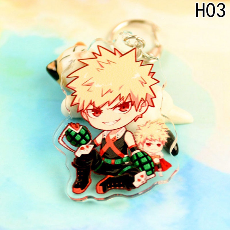 Móc Khóa Nhựa Acrylic Họa Tiết Anime My Hero Academia Midoriya Izuku Bakugou Katsuki