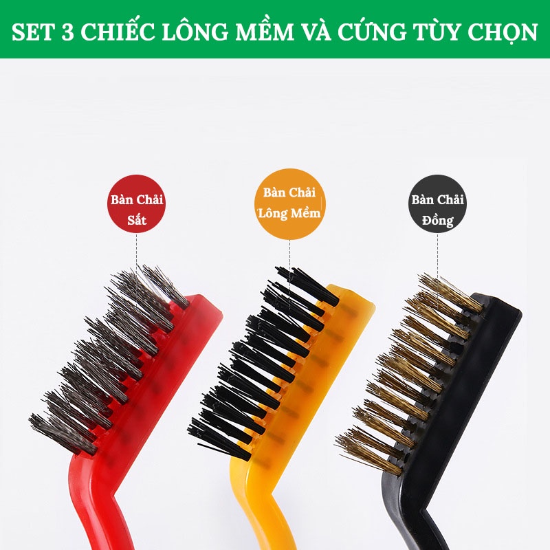 Bàn Chải Vệ Sinh Bếp Ga Chất Liệu Dây Thép Sợi Đánh Bay Nhanh Rỉ Sét Bám Trên Bếp – Set 3 Chiếc