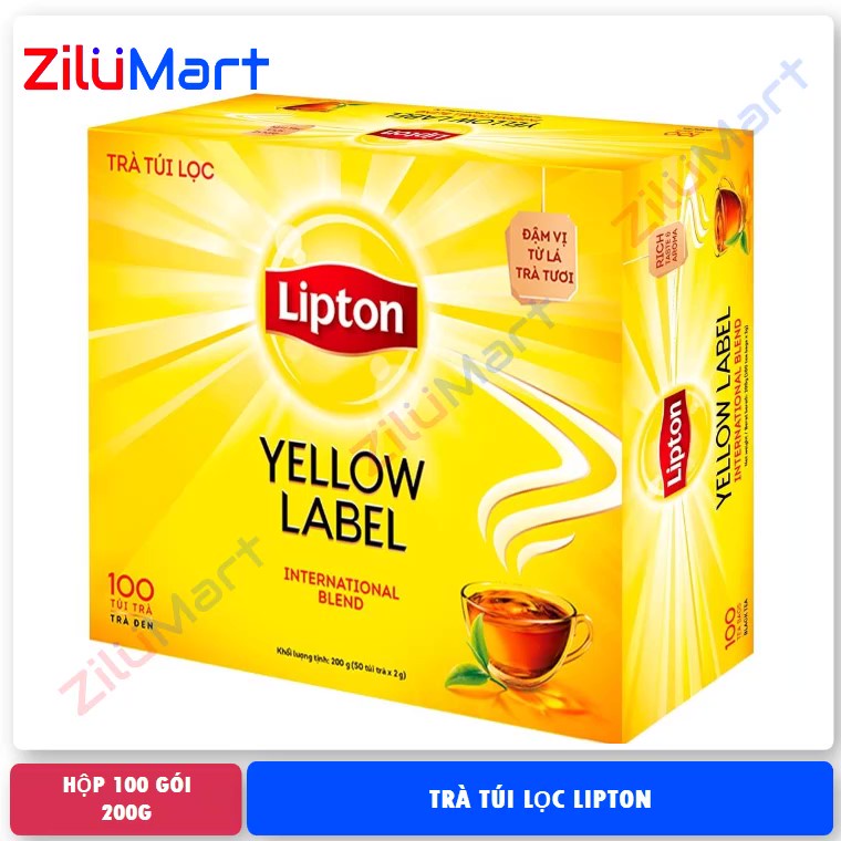 Trà đen túi lọc Lipton nhãn vàng  loại 200g