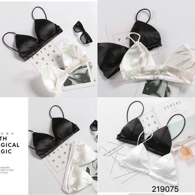Bra 2 dây phi lụa trơn bóng