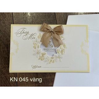 Thiệp cưới 2 lớp gắn nơ - nơ nổi siêu đẹp