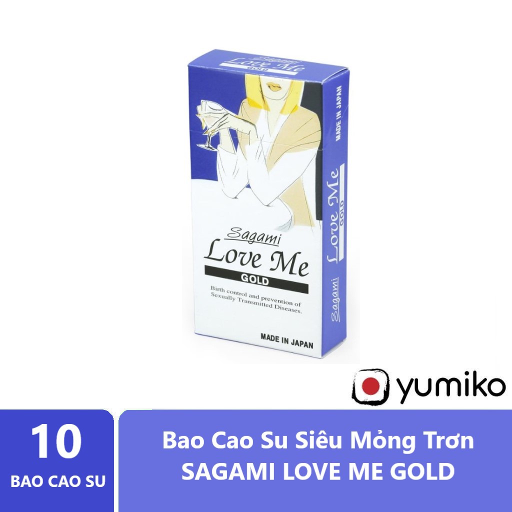 Bao Cao Su Siêu Mỏng Trơn SAGAMI LOVE ME GOLD - Chính Hãng Nhật Bản - Hộp 10c