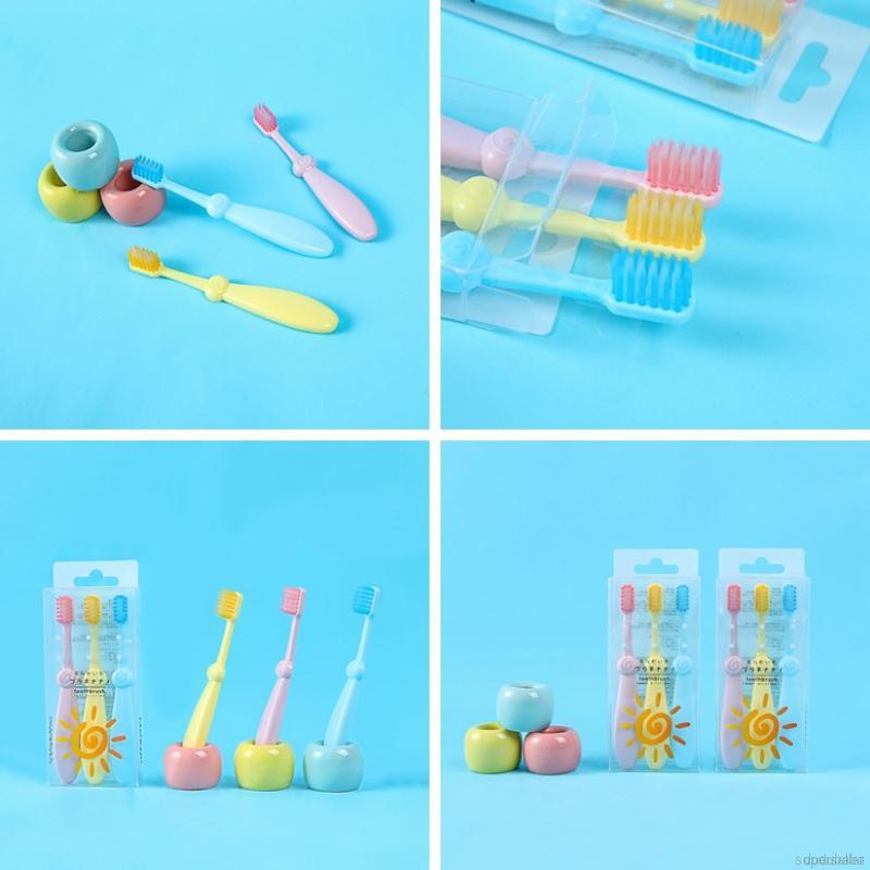 Set 3 Bàn Chải Đánh Răng Lông Mềm Dành Cho Bé 2-6 Tuổi