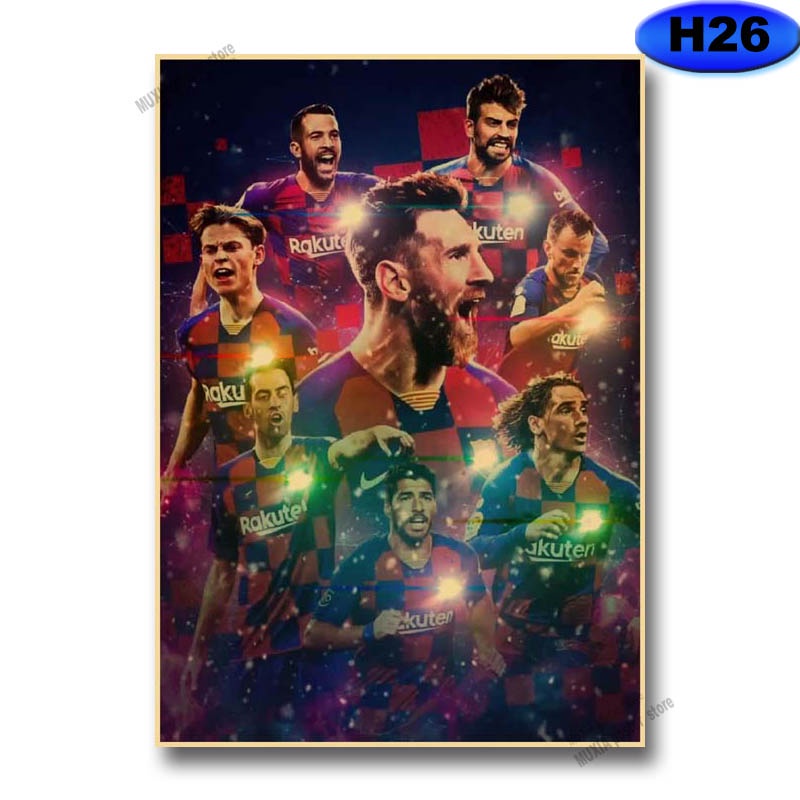 Tranh Treo Tường Trang Trí Hình Cầu Thủ Bóng Đá Neymar Messi Ronaldo MS: 329 P2