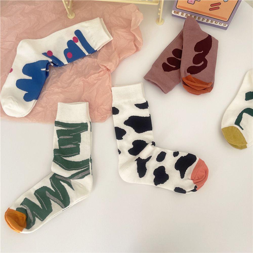 AROMA Vớ Cotton Họa Tiết Graffiti Hàn Quốc Đáng Yêu Cho Nữ