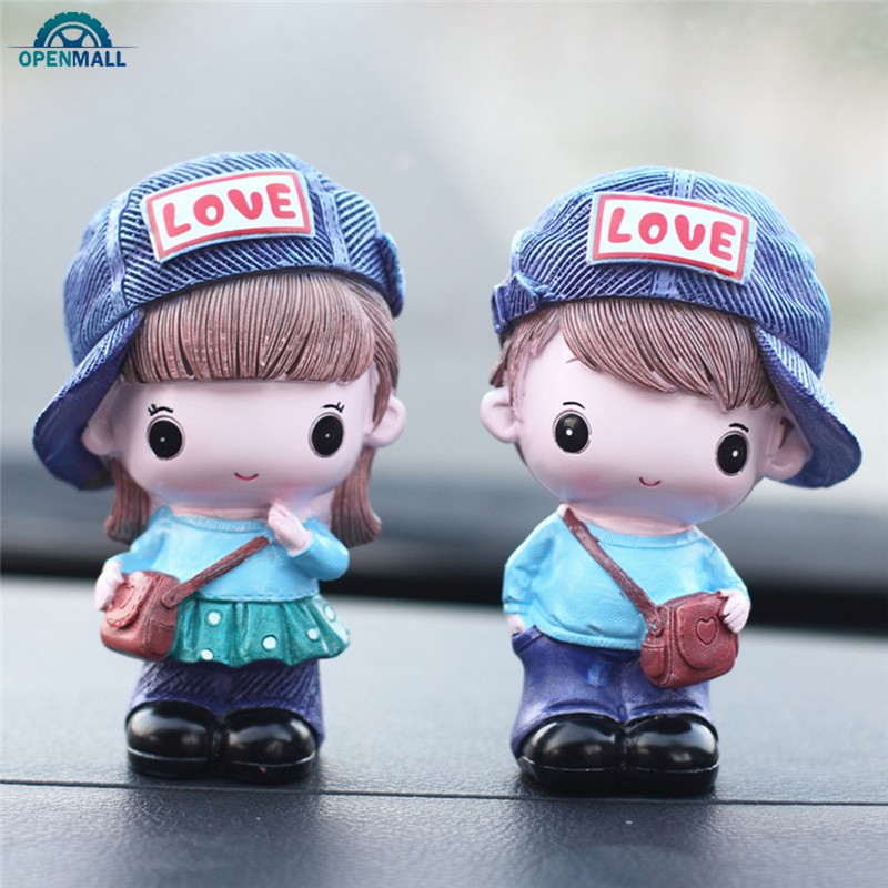 Bộ 2 mô hình búp bê trang trí nội thất xe hơi đáng yêu