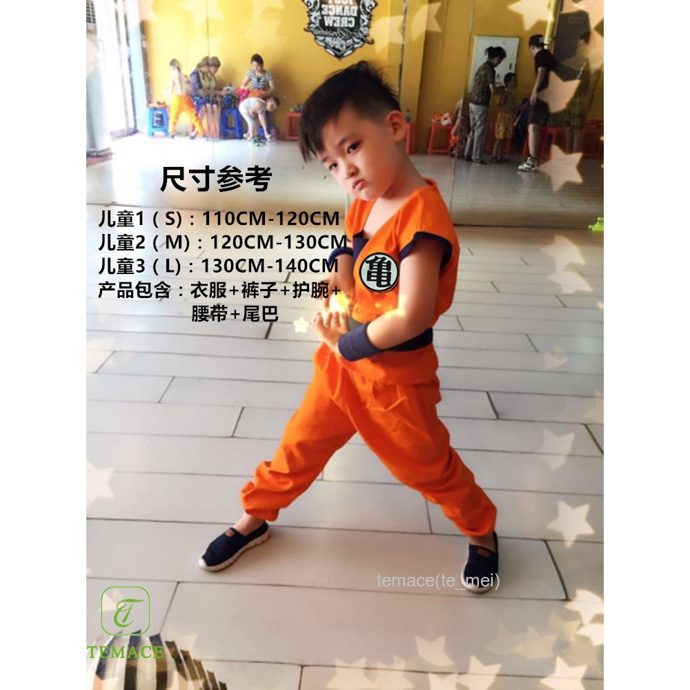 Bộ đồ hóa trang nhân vật Goku trong Dragon Ball dịp halloween cho bé