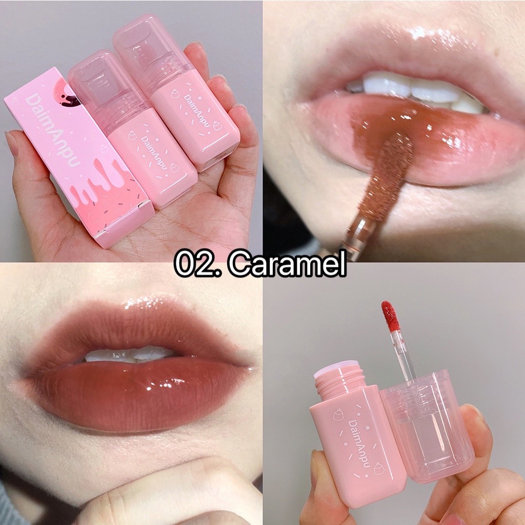 Son kem DAIMANPU Blur Tint Doughnut Mirror Lip Glaze Bitter Hour Taupe DT11 20 Dark Coconut 23 Nucadamia A06 A12  DAIM09