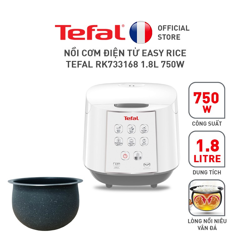 [Mã ELTF12 giảm 10% đơn 500K] Nồi cơm điện tử Tefal RK733168 - 1.8L, 750W